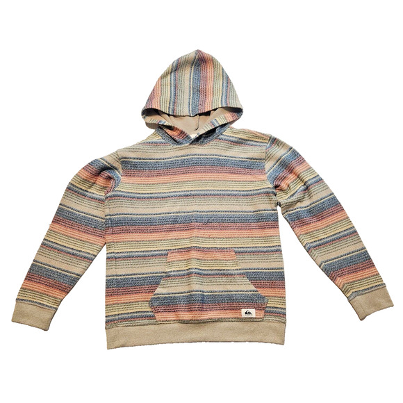 Quiksilver Pullover Sweater Hoodie Sweatshirt Blue Pink Youth Girls Large - Picture 1 of 4
